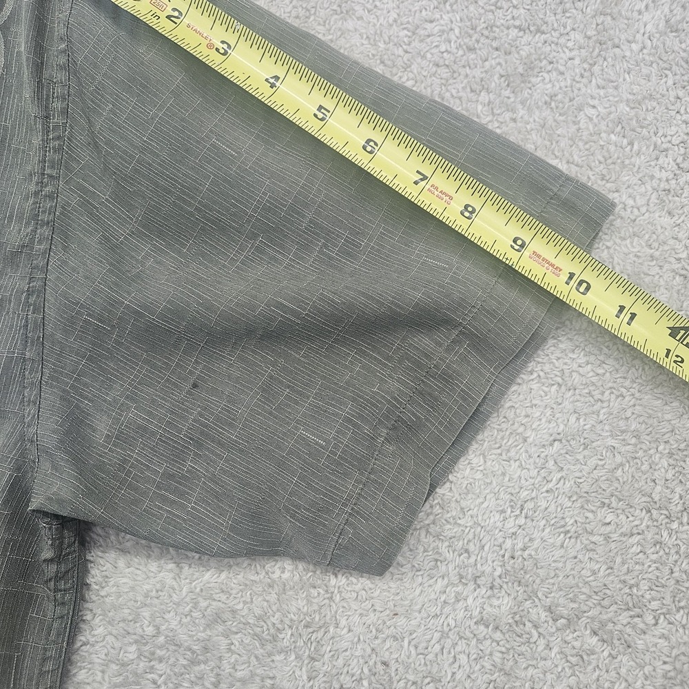 Bamboo Cay Silk Shirt Mens M Olive Green Embroidered Resort Camp Hawaiian Beach - Picture 11 of 13